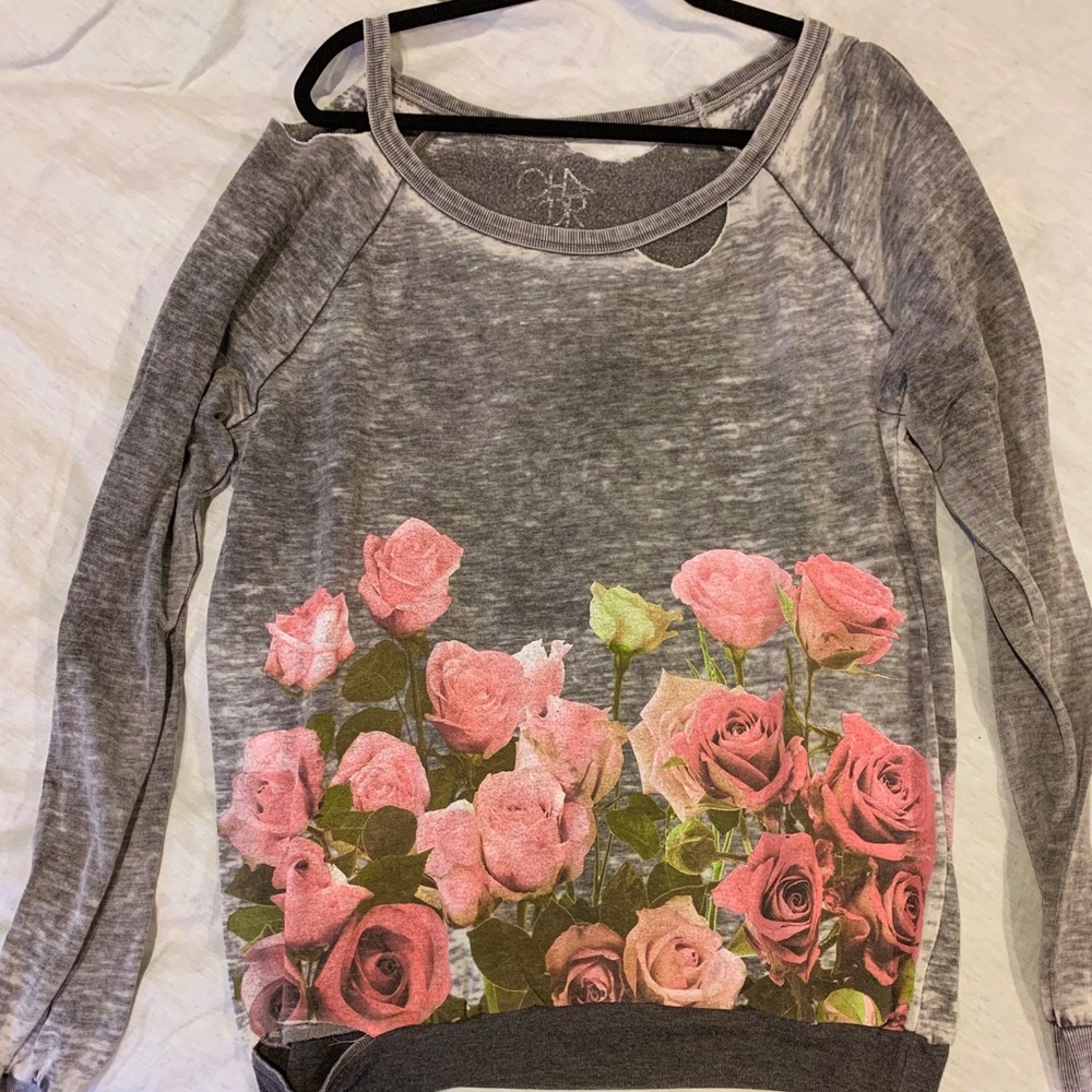 Gray Chaser Sweatshirt with Rips